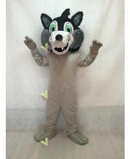 Realistic Adult Big Black Bad Wolf Head Only Mascot Costume