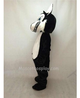 Fierce Adult Black Wolf Mascot Costume