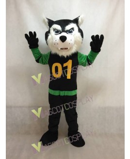 Custom Color Green and Black Shirt Bearcat Mascot Costume