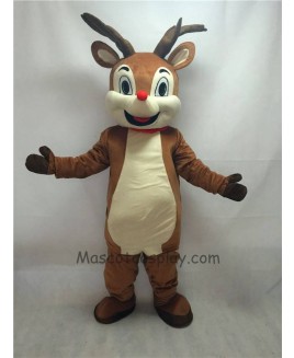 Cute New Red Nose Rudolph Reindeer Mascot Costume
