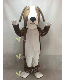 New Brown and White Basset Hound Dog Mascot Costume
