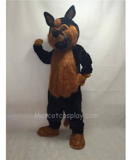 Cute Long Hair Black German Shepard Dog Mascot Costume