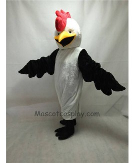 Cute White Bug Eyed Chicken Mascot Costume