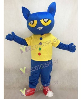 Hot Sale Adorable Realistic New Blue Pete the Cat Mascot Costume Fancy Dress Outfit