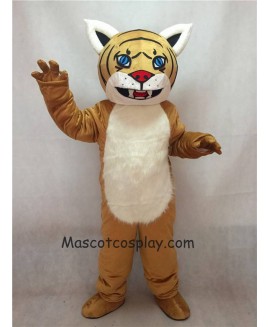 Hot Sale Adorable Realistic Light Yellow Brown Wildcat Cub Mascot Costume