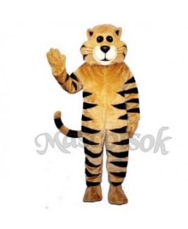 Cute Tan Meow Cat Mascot Costume