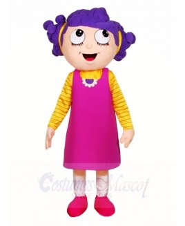 Purple Hair Girl Mascot Costumes People