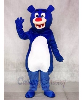 Blue Bear with White Belly Mascot Costumes Animal