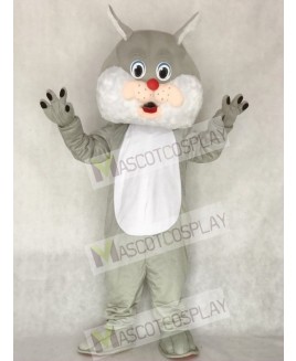 Cute Grey Wirey Wildcat Mascot Costume Animal