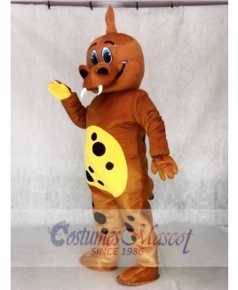 Golden Brown Dinosaur Mascot Adult Costumes Animal