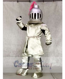 Adult Knight in Pink Armour Mascot Costumes People