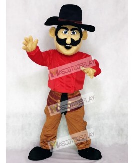 Cowboy with a Black Hat Mascot Costume