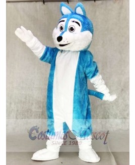 Blue and White Wolf Fursuit Mascot Costumes Animal