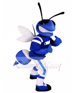 Blue and White Bee Mascot Costumes Insect