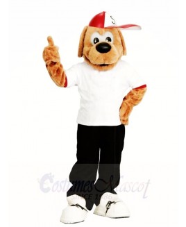Brown Dog with A Hat Mascot Costumes Animal 