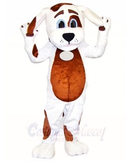 White Dog Mascot Costumes with Brown Belly Animal