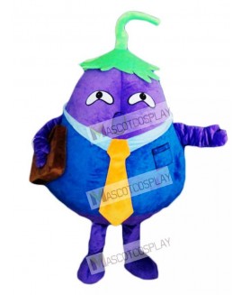 Purple Eggplant Father Vegetable Mascot Costume