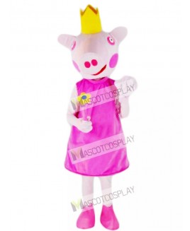 Pink Pig Princess Mascot Costume