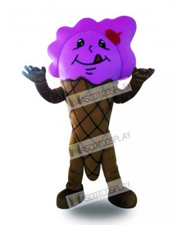 Purple Ice Cream Cone Mascot Costume