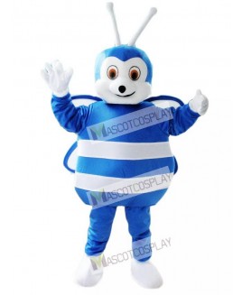 Lovely Blue and White Bee Mascot Costume