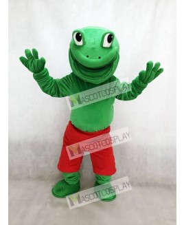 Lovely Green Frog with Red Shorts Mascot Costume Animal