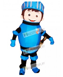 Blue Mike the Knight Mascot Costume