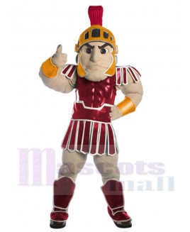 Red and Orange Spartan Trojan Knight Sparty Mascot Costume People