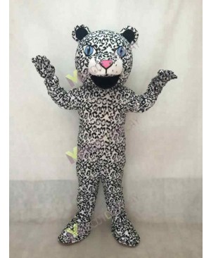 New White Cute Leopard Cub Mascot Costume