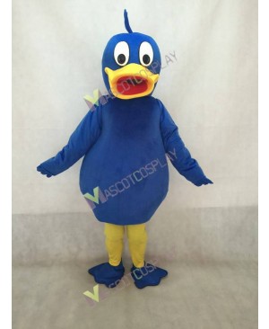 Blue Duck Mascot Costume with Yellow Beak