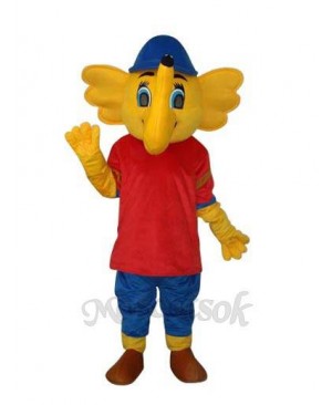 Yellow Big Elephant Mascot Adult Costume
