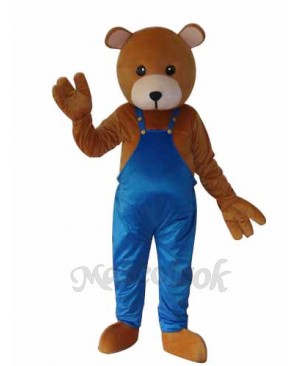 Teddy Bear in Overalls Mascot Adult Costume