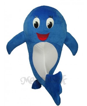 2nd Version of Blue Dolphin Mascot Adult Costume