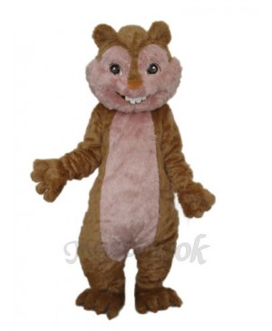 Long Wool Yellow Squirrel Mascot Adult Costume