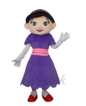 Purple Skirt Girl Mascot Adult Costume