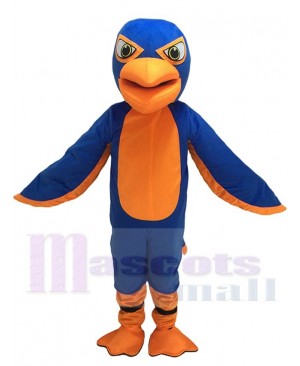 New Friendly Royal Blue and Orange Falcon Mascot Costume