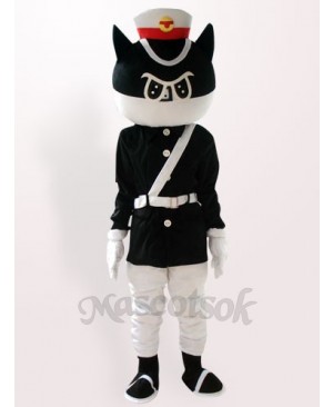 Black Cat Detective Plush Adult Mascot Costume