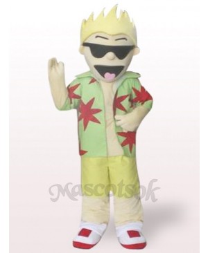 Cool Sunglasses Boy Plush Adult Mascot Costume