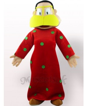 Fat Woman In Red Clothes Plush Adult Mascot Costume