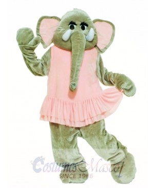 Pink Dress Elephant Mascot Costume