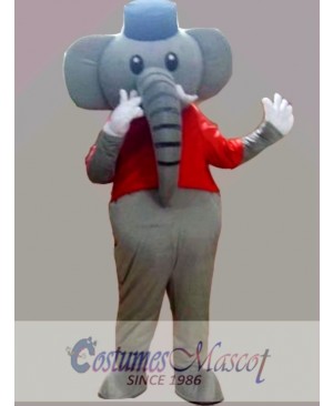 Grey Elephant Mascot Costume Cartoon