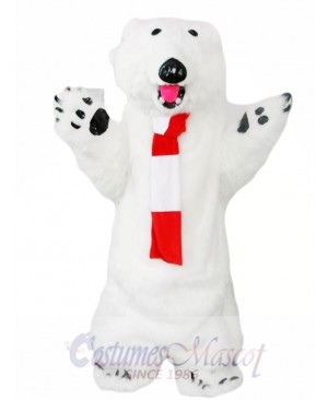 Furry Polar Bear Mascot Costume