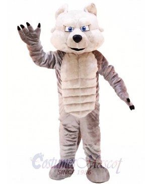 Grey Power Wolf Mascot Costume