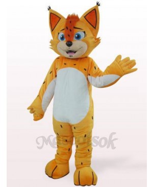 Orange Leopard With White Belly Plush Mascot Costume