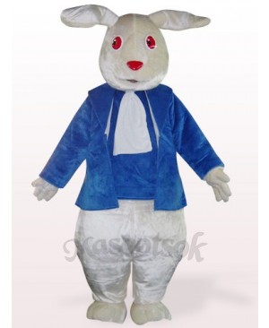 Easter Red Eyes Blue Clothes Rabbit Mascot Costume