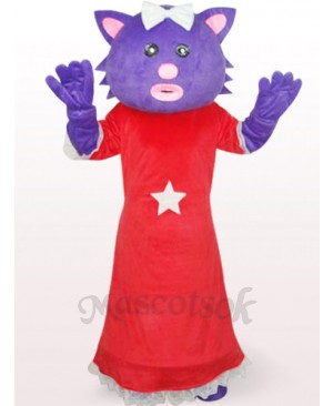 Red Female Xingxing Bear Plush Adult Mascot Costume