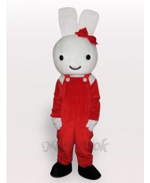 Easter Red Rabbit Short Plush Adult Mascot Costume