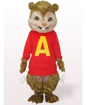 Red Squirrel With Long Hair And Short Teeth Plush Adult Mascot Costume