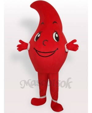 Red Waterdrop Short Plush Adult Mascot Costume