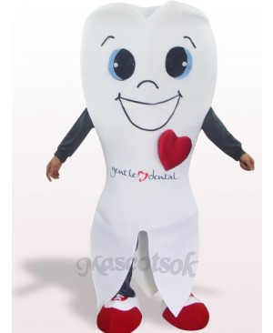 White Tooth Plush Adult Mascot Costume