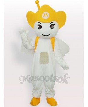 Yellow Moto Angel Short Plush Adult Mascot Costume